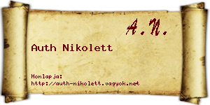 Auth Nikolett névjegykártya