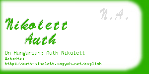 nikolett auth business card